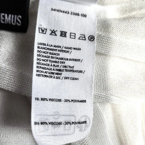 Jacquemus Size 10‎ Womens Off Shoulder Button Front Knit Shirt Dress White $600